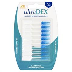 ULTRADEX WIRE FREE M/L I/D BRUSHES PK 20