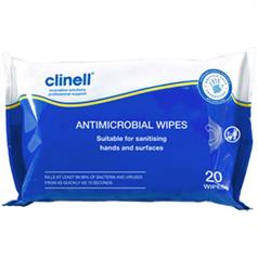 PACK OF CLINELL ANTIMICROBIAL 20 WIPES