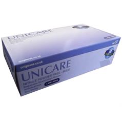 UNICARE XSML SOFT BLUE NITRILE PF GLOVE