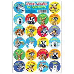 DENTAL ANIMAL REWARD STICKER ASSORT