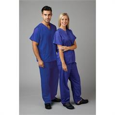 GG MID BLUE S V NECK UNIS SCRUB SUIT